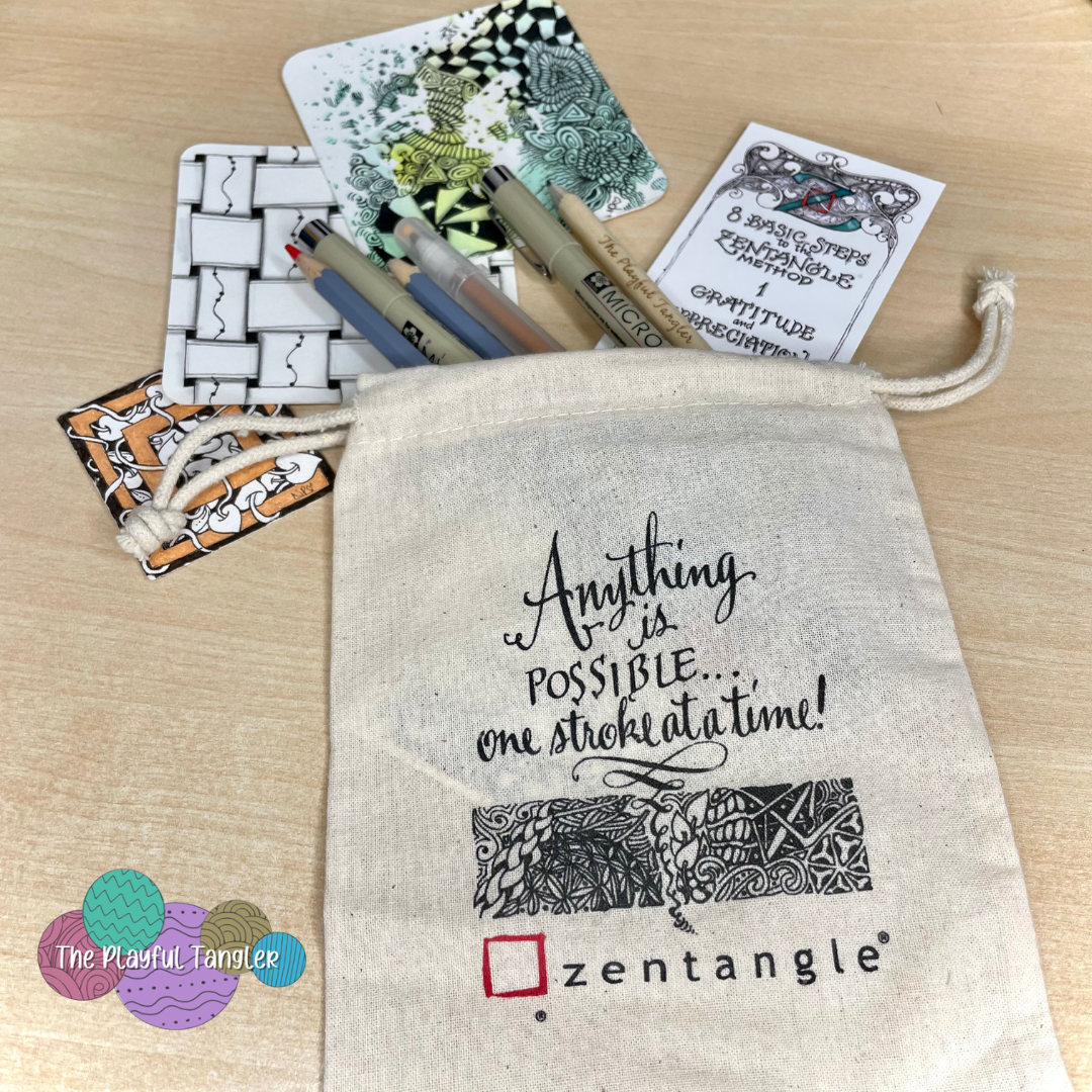 Zentangle Drawstring Bag